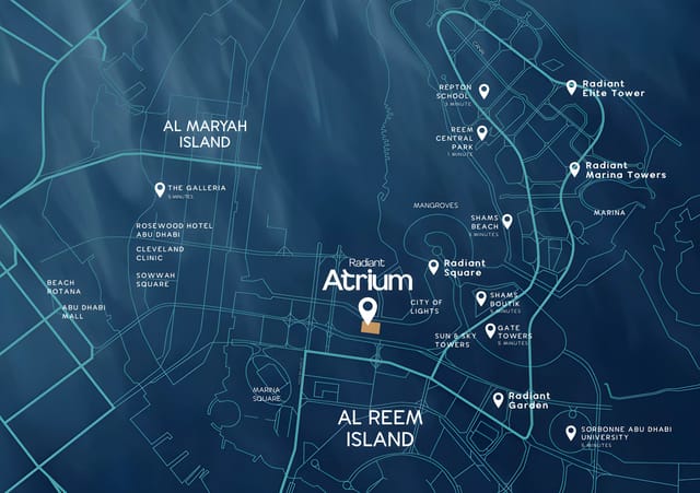 Radiant Atrium - Luxury Apartment in Abu Dhabi, Al Reem Island, City Of Lights, Radiant Atrium Towers by Radiant Enterprises Real Estate