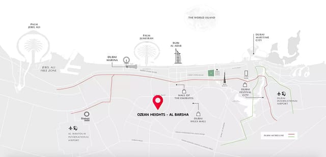 Ozean Heights - Luxury Apartment in Dubai, Al Barsha by Ozean Real Estate Development